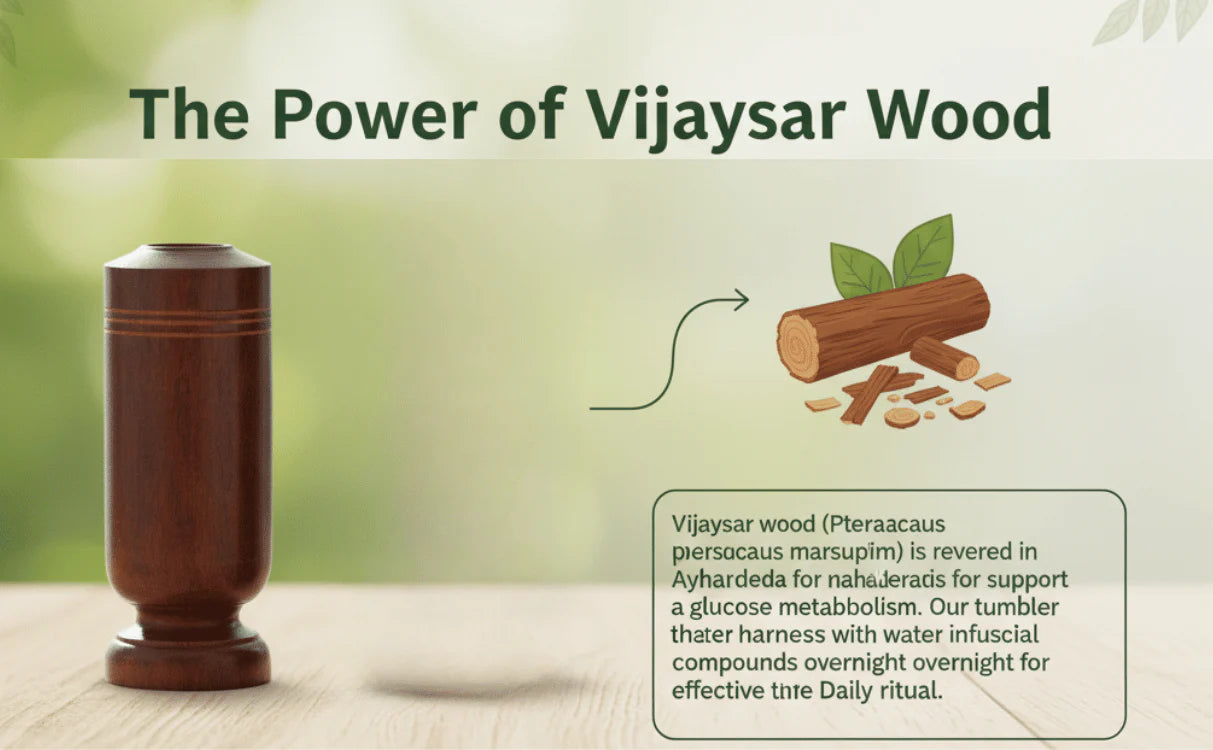 Vijaysar Wood Glass — Natural Sugar Balance, the Ayurvedic Way