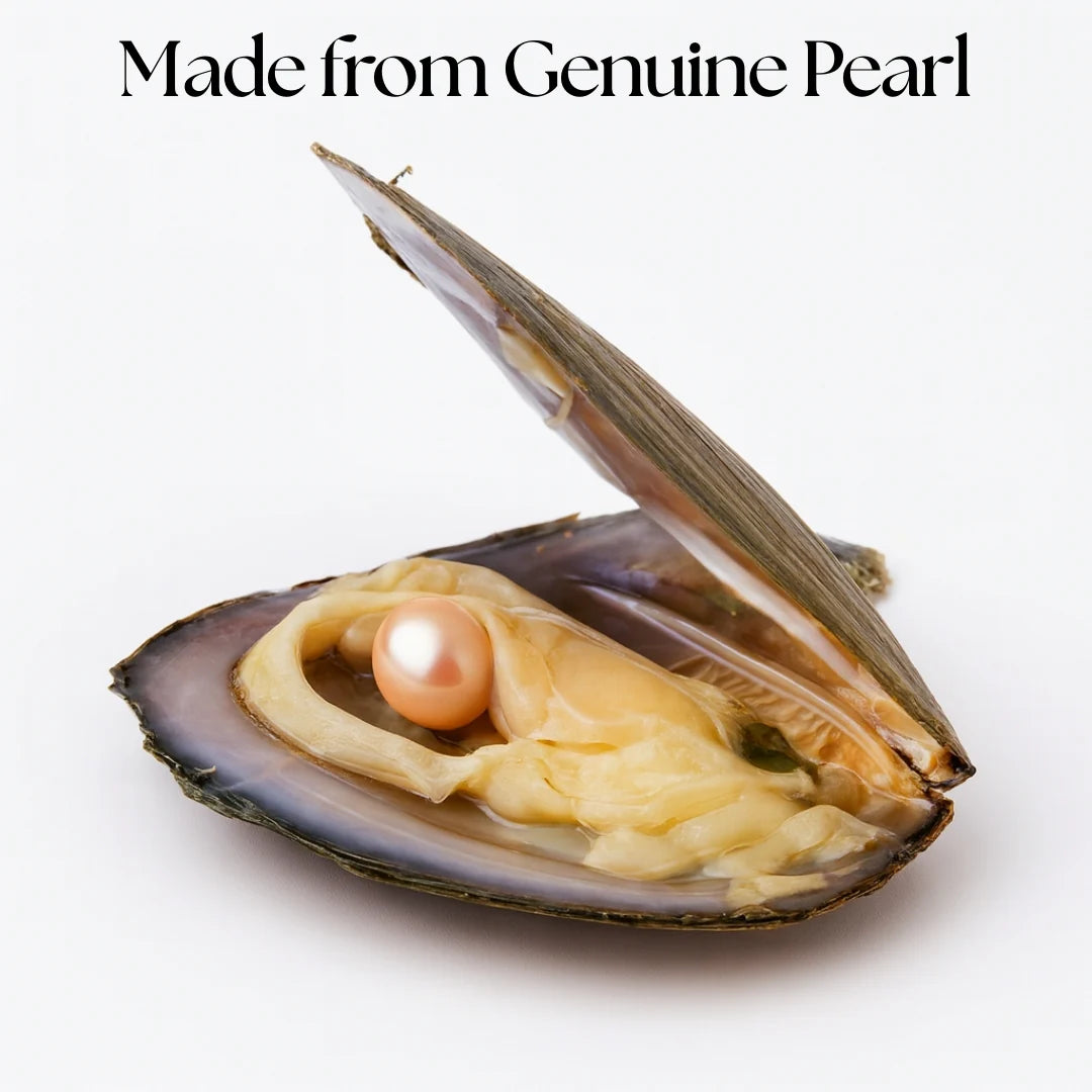 Handicraft Metal Wish Love Pearl in Oyster Pendant Necklace