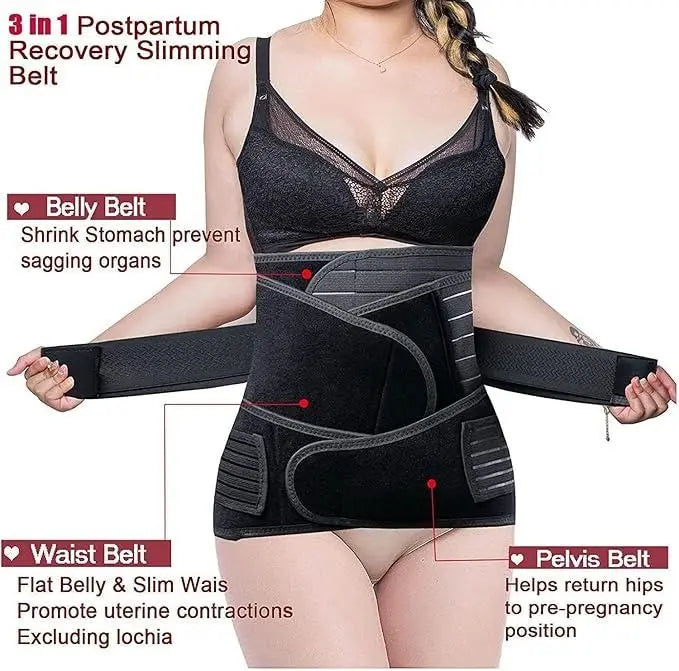 3-in-1 Postpartum Belly Band – Abdominal Belt for Post-Pregnancy Recovery