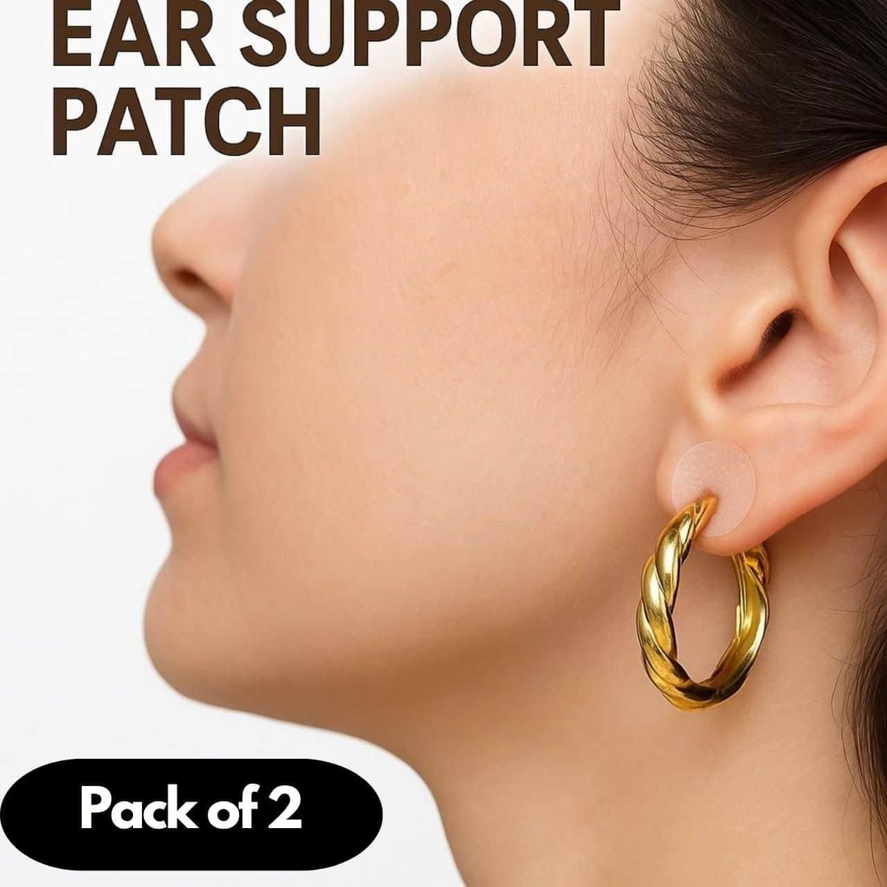 200 Pcs Premium Earlobe Support Patches for Heavy Earrings Pack of 2