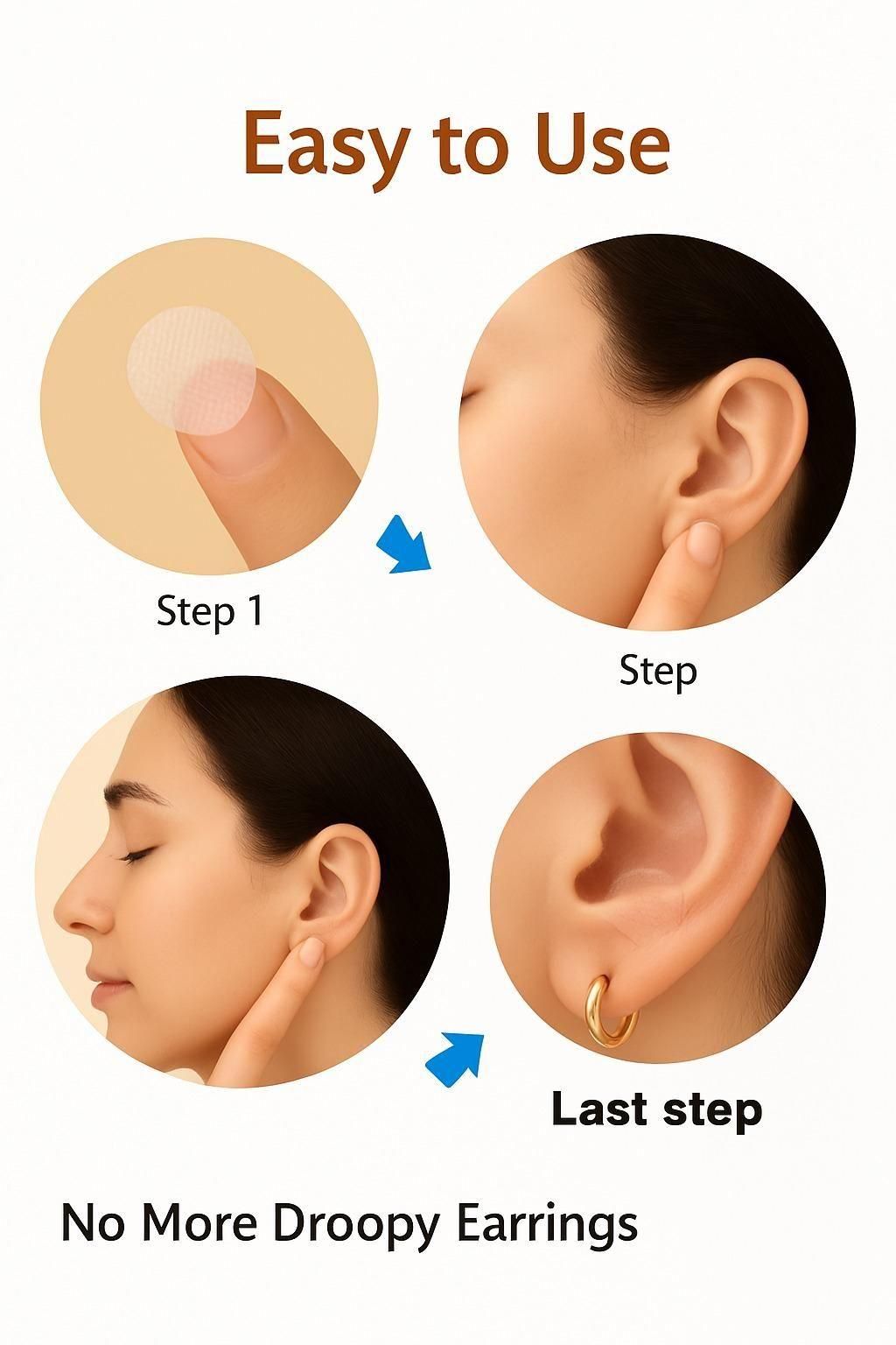 200 Pcs Premium Earlobe Support Patches for Heavy Earrings Pack of 2