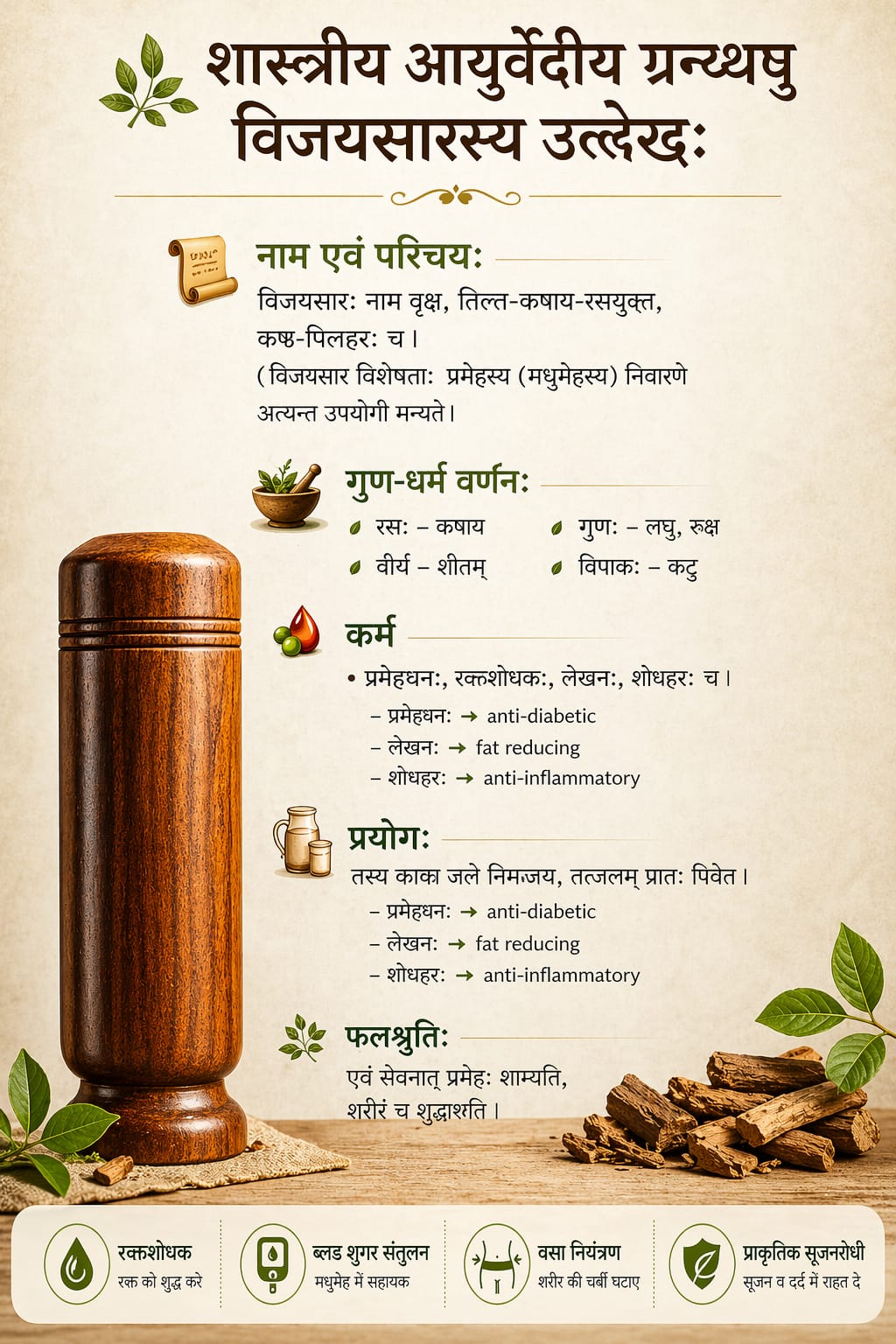 Vijaysar Wood Glass — Natural Sugar Balance, the Ayurvedic Way