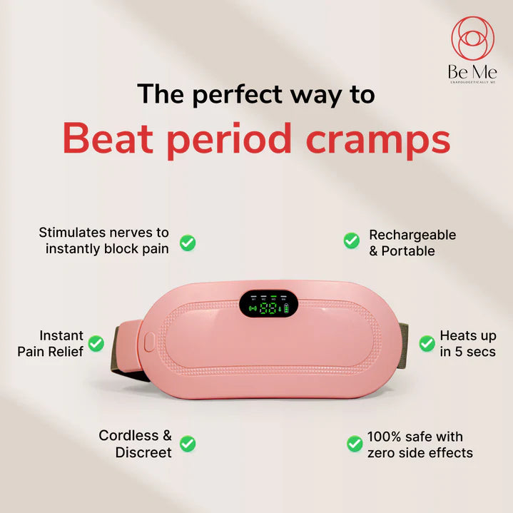 Period Cramp Massager Belt with Heat & Vibration