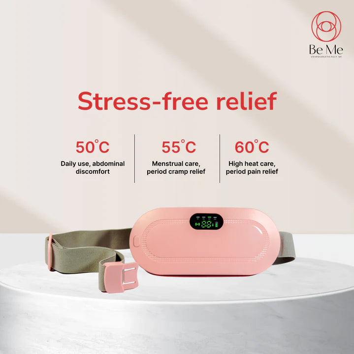 Period Cramp Massager Belt with Heat & Vibration